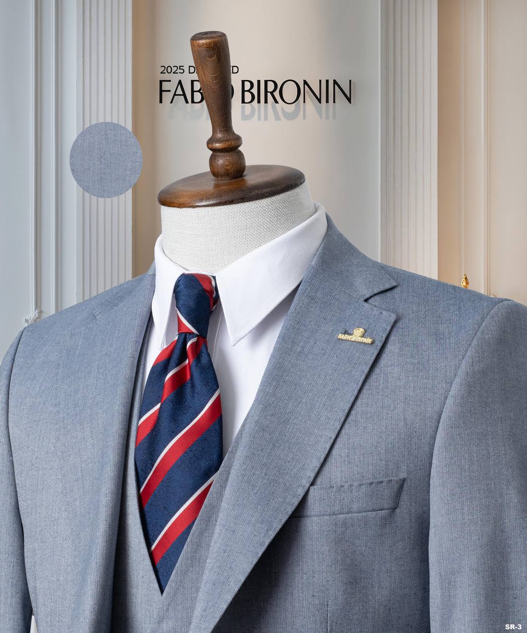 Three Piece Slim Fit Business Men's Suit with Vest thumbnail