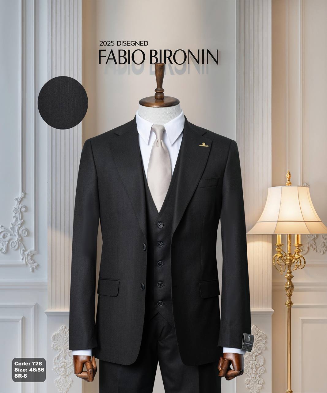Three Piece Slim Fit Business Men's Suit with Vest thumbnail
