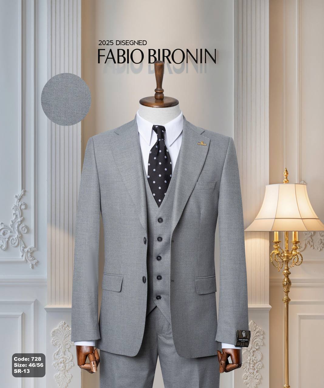 Three Piece Slim Fit Business Men's Suit with Vest thumbnail