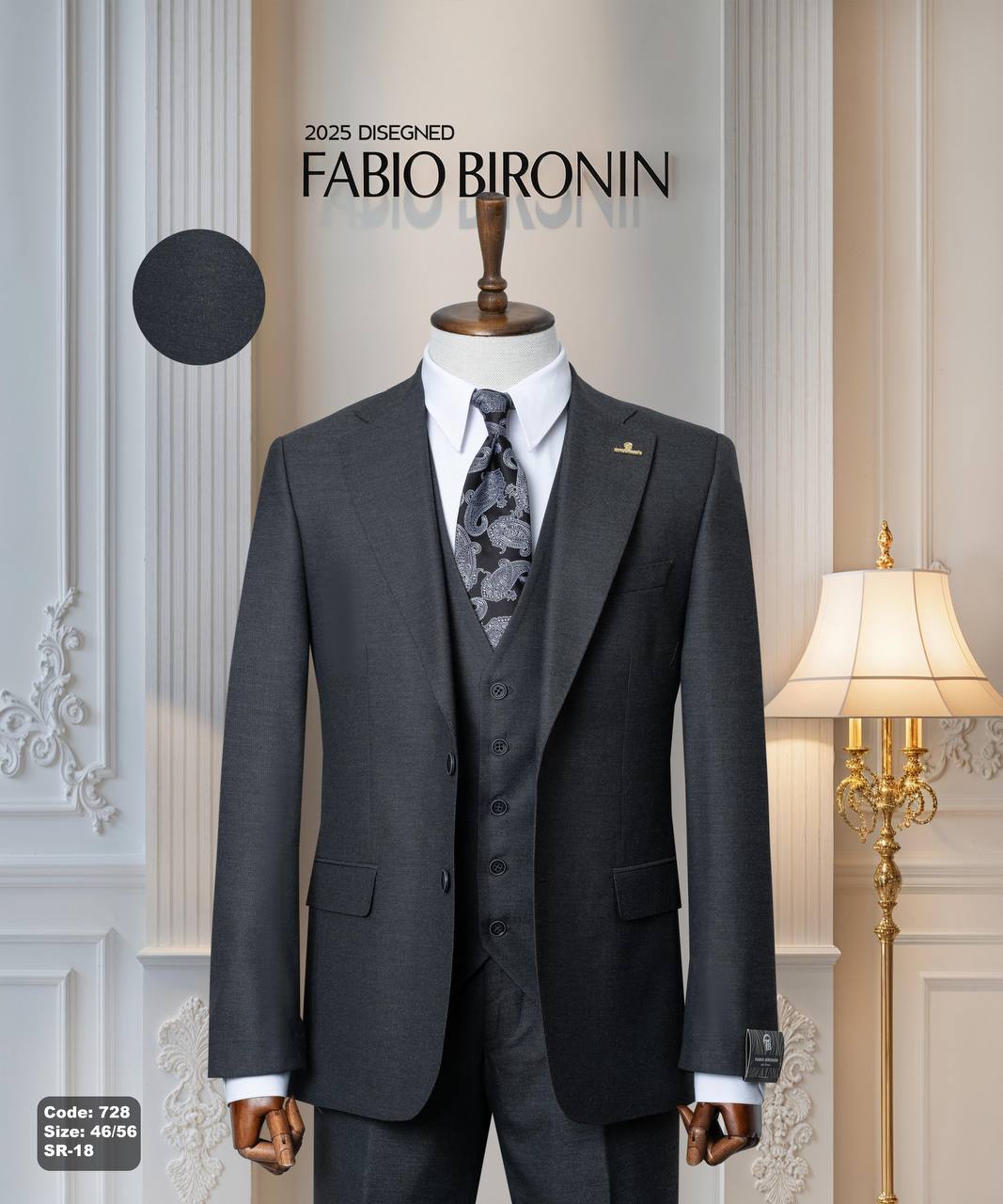 Three Piece Slim Fit Business Men's Suit with Vest thumbnail