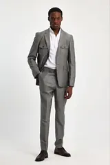 Grey Linen Two-Piece Men's Summer Suit – view 2