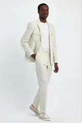 Ivory Linen Two-Piece Men's Summer Suit – view 2