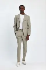 Sand Beige Linen Two-Piece Men's Summer Suit – view 1