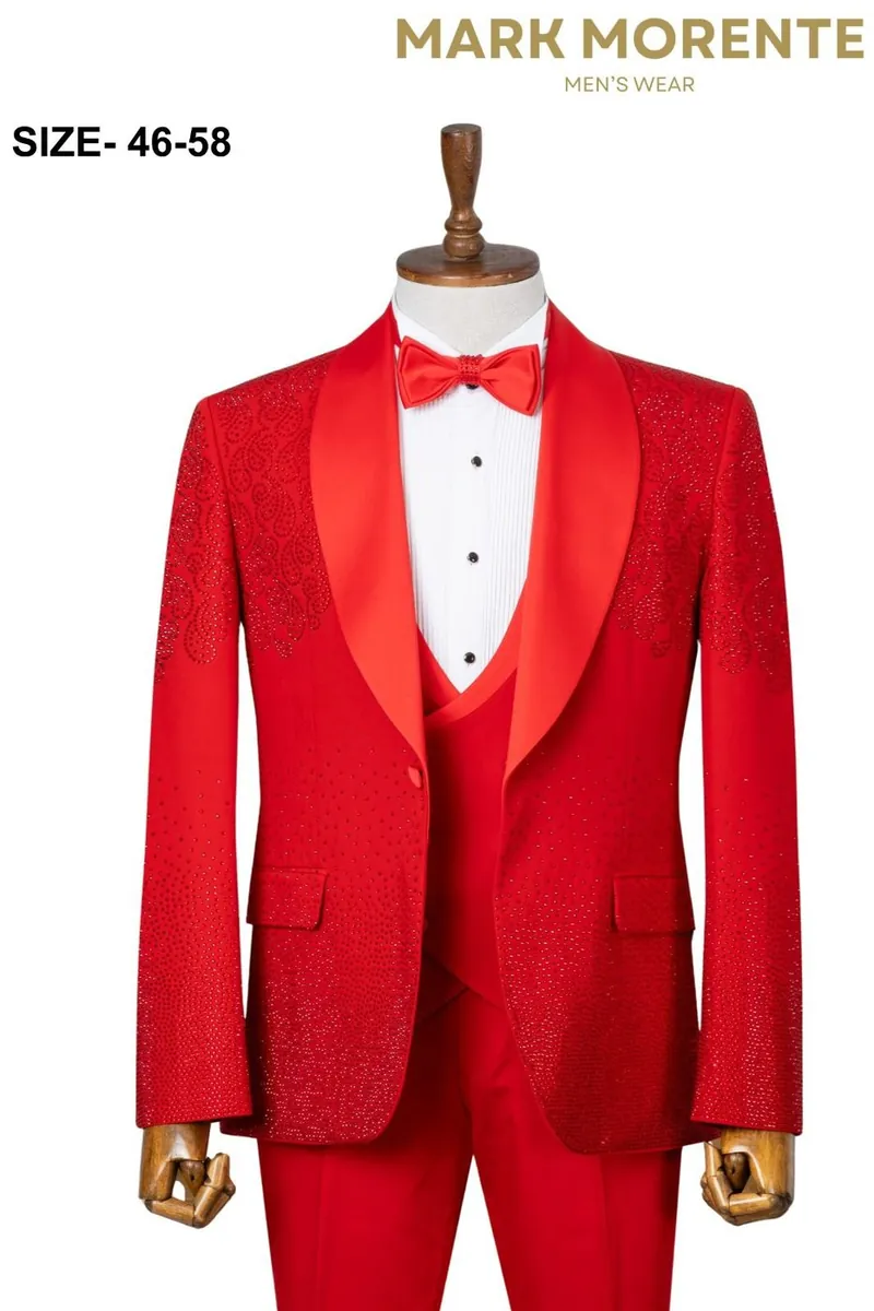 Red Shawl Lapel Men's Tuxedo – Red Tuxedo by Mark Morente