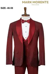 Burgundy Shawl Lapel Men's Tuxedo – view 1