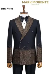 Bronze Jacquard Peak Lapel Men's Tuxedo – view 1