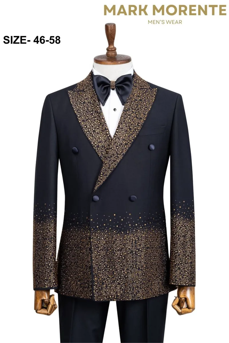 Bronze Jacquard Peak Lapel Men's Tuxedo – Bronze Tuxedo by Mark Morente