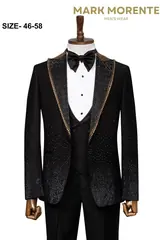 Black Jacquard Shawl Lapel Men's Tuxedo – view 1