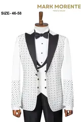 Silver Dotted Shawl Lapel Men's Tuxedo – view 1