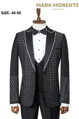 Charcoal Jacquard Shawl Lapel Men's Tuxedo – view 1