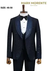 Navy Blue Shawl Lapel Men's Tuxedo – view 1