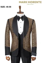 Bronze Jacquard Shawl Lapel Men's Tuxedo – view 1