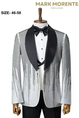 Black Shimmer Shawl Lapel Men's Tuxedo – view 1