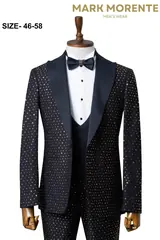 Black Jacquard Shawl Lapel Men's Tuxedo – view 1