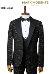 Black Gold Rhinestone Shawl Lapel Men's Tuxedo – view 1