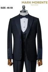 Navy Blue Shawl Lapel Men's Tuxedo – view 1