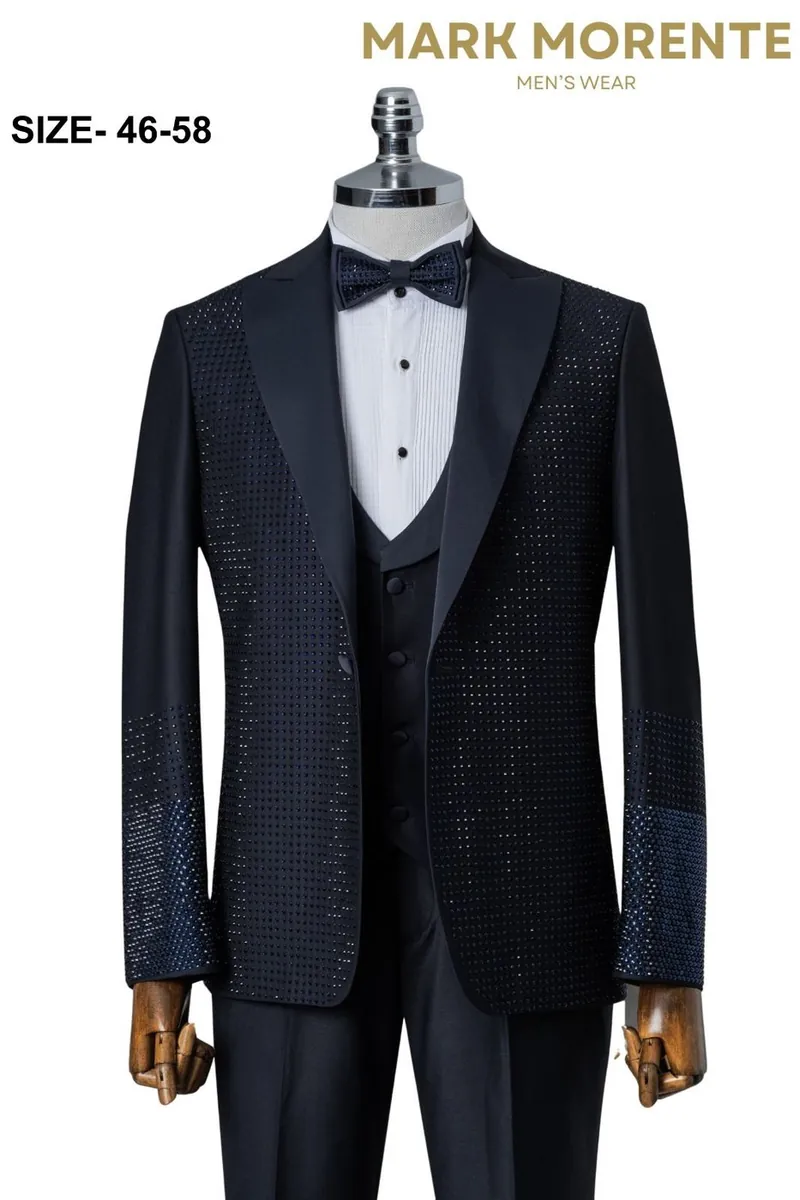 Navy Blue Shawl Lapel Men's Tuxedo – Navy Blue Tuxedo by Mark Morente