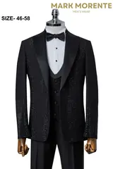 Black Sparkle Shawl Lapel Men's Tuxedo – view 1