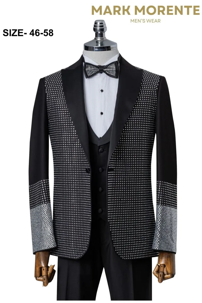 Charcoal Colour Block Shawl Lapel Men's Tuxedo – Charcoal Tuxedo by Mark Morente