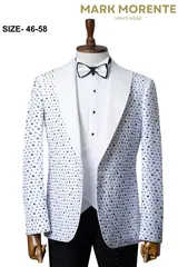 Ivory Rhinestone Shawl Lapel Men's Dinner Jacket – view 1