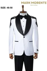 Ivory Shoulder Detail Shawl Lapel Men's Dinner Jacket – view 1